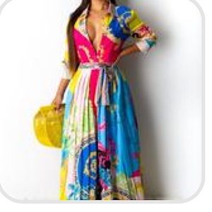 Versace Print Inspired Maxi Dress